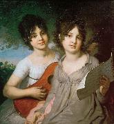 Portrait of the Sisters Princess Anna Gavriilovna Gagarina and Princess Varvara Gavriilovna Gagarina Vladimir Borovikovsky